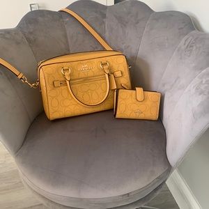 Matching Coach handbag and wallet